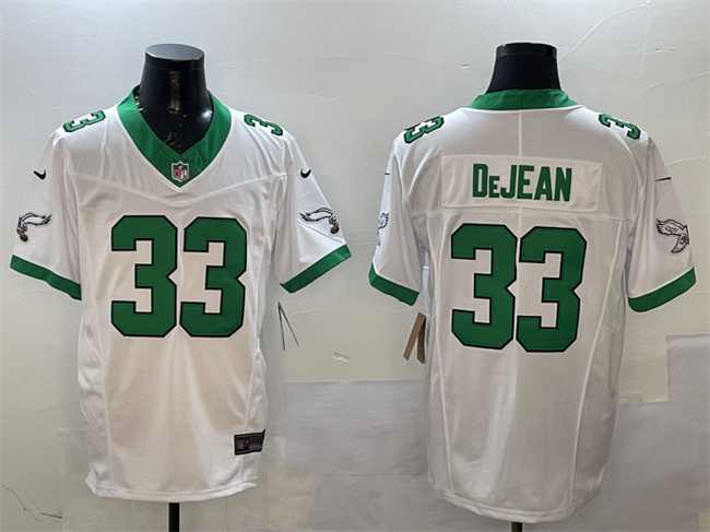 Mens Philadelphia Eagles #33 Cooper DeJean White F.U.S.E Vapor Untouchable Limited Stitched Jersey